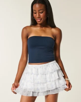Tiered Chiffon Mini Skort