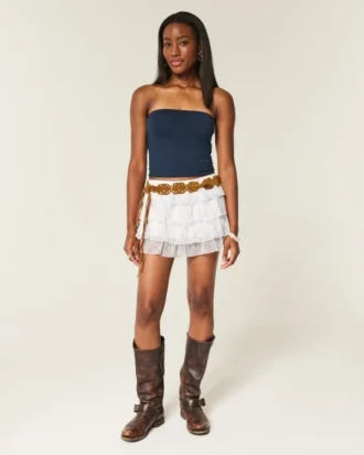 Tiered Chiffon Mini Skort