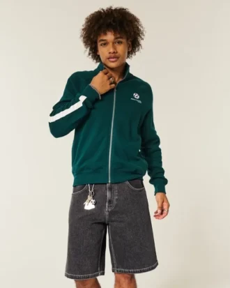 Tiger Graphic Baggy Denim Shorts