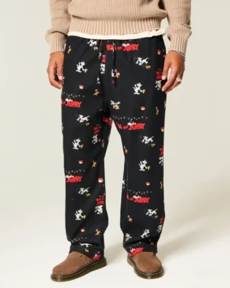 Tom and Jerry Graphic Flannel Pajama Pants