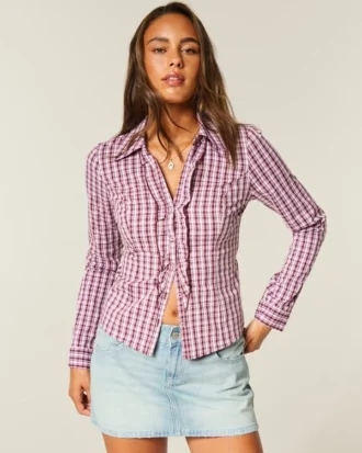 Tuxedo-Style Stretch Poplin Shirt