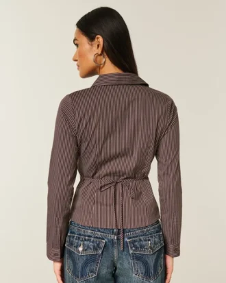 Tuxedo-Style Stretch Poplin Shirt