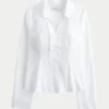Tuxedo-Style Stretch Poplin Shirt