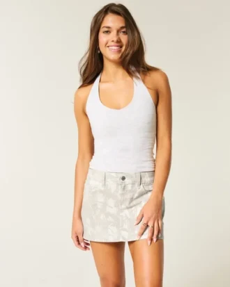 Twill Camo Mini Skirt