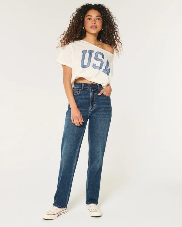 Ultra High-Rise Dark Wash 90s Straight Jeans Ultra High-Rise Dark Wash 90s Straight Jeans