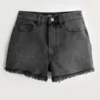 Ultra High-Rise Faded Black Denim Mom Shorts