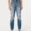 Ultra High-Rise Ripped Medium Wash Mom Jeans Ultra High-Rise Ripped Medium Wash Mom Jeans