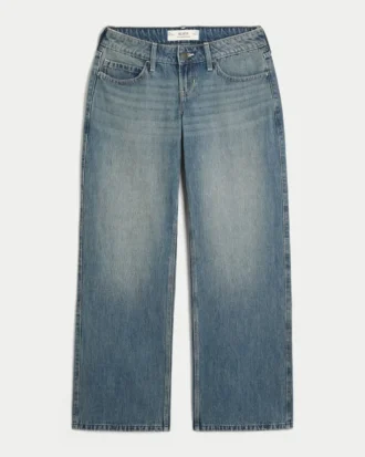 Ultra Low-Rise Dark Wash Baggy Jeans