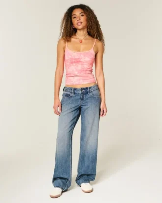 Ultra Low-Rise Dark Wash Baggy Jeans