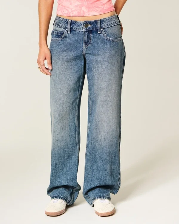 Ultra Low-Rise Dark Wash Baggy Jeans Ultra Low-Rise Dark Wash Baggy Jeans