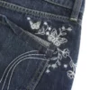 Ultra Low-Rise Dark Wash Butterfly Embroidered Denim Mini Shorts Ultra Low-Rise Dark Wash Butterfly Embroidered Denim Mini Shorts