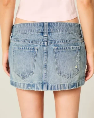 Ultra Low-Rise Denim Micro Mini Skort Ultra Low-Rise Denim Micro Mini Skort