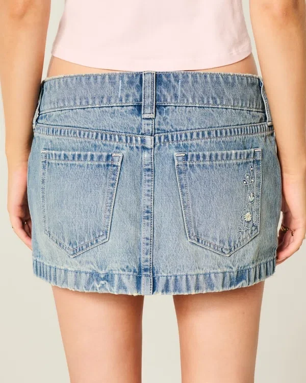 Ultra Low-Rise Denim Micro Mini Skort Ultra Low-Rise Denim Micro Mini Skort
