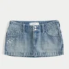 Ultra Low-Rise Denim Micro Mini Skort Ultra Low-Rise Denim Micro Mini Skort