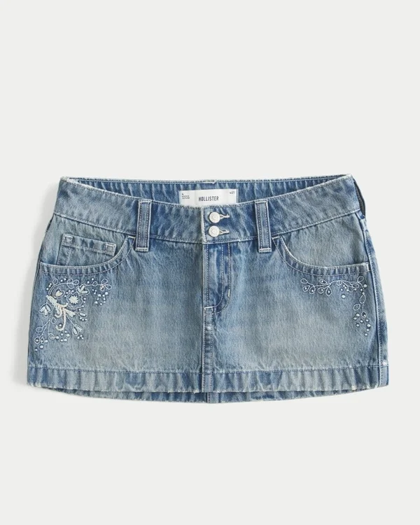 Ultra Low-Rise Denim Micro Mini Skort Ultra Low-Rise Denim Micro Mini Skort