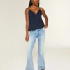 Ultra Low-Rise Distressed Light Wash Sequin Flare Jeans Ultra Low-Rise Distressed Light Wash Sequin Flare Jeans