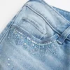 Ultra Low-Rise Distressed Light Wash Sequin Flare Jeans Ultra Low-Rise Distressed Light Wash Sequin Flare Jeans