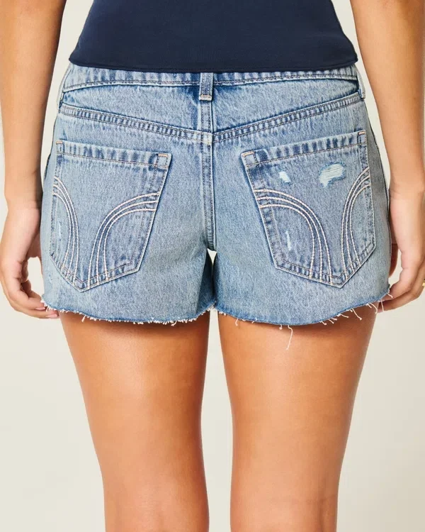 Ultra Low-Rise Embroidered Denim Mini Shorts Ultra Low-Rise Embroidered Denim Mini Shorts