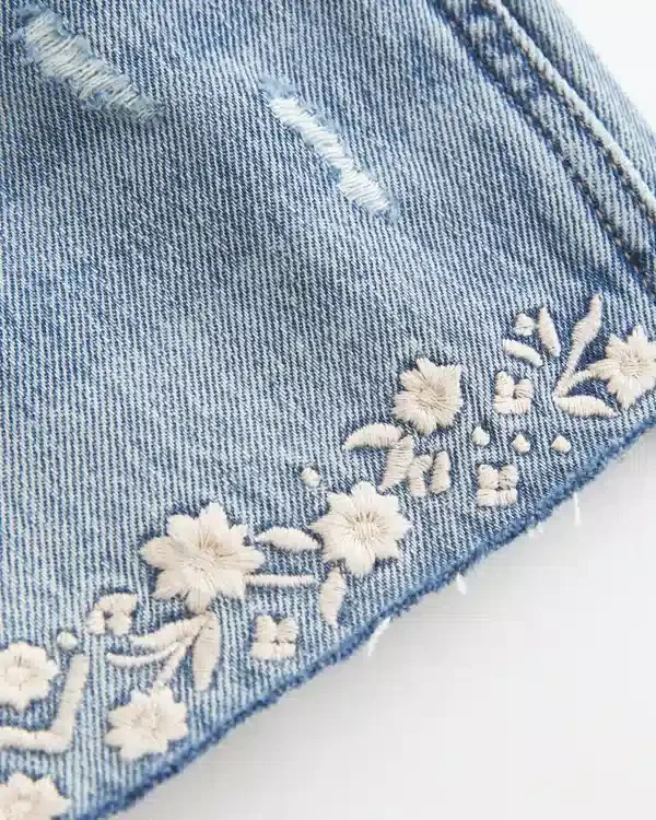 Ultra Low-Rise Embroidered Denim Mini Shorts Ultra Low-Rise Embroidered Denim Mini Shorts