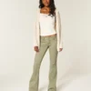 Ultra Low-Rise Embroidered Waist Flare Pants Ultra Low-Rise Embroidered Waist Flare Pants