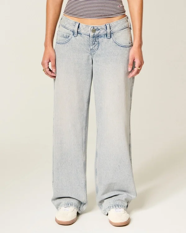 Ultra Low-Rise Light Wash Baggy Jeans Ultra Low-Rise Light Wash Baggy Jeans