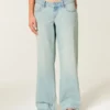 Ultra Low-Rise Light Wash Buckle Back Baggy Jeans Ultra Low-Rise Light Wash Buckle Back Baggy Jeans