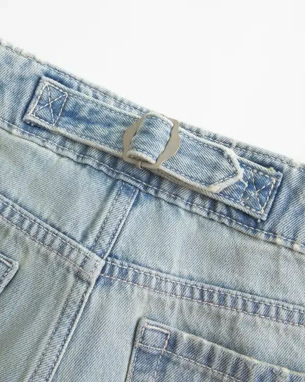 Ultra Low-Rise Light Wash Buckle Back Baggy Jeans Ultra Low-Rise Light Wash Buckle Back Baggy Jeans