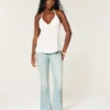 Ultra Low-Rise Light Wash Let-Down Hem Flare Jeans Ultra Low-Rise Light Wash Let-Down Hem Flare Jeans