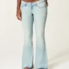 Ultra Low-Rise Light Wash Let-Down Hem Flare Jeans Ultra Low-Rise Light Wash Let-Down Hem Flare Jeans