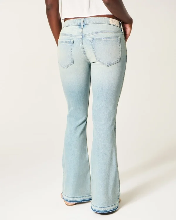Ultra Low-Rise Light Wash Let-Down Hem Flare Jeans Ultra Low-Rise Light Wash Let-Down Hem Flare Jeans