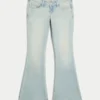 Ultra Low-Rise Light Wash Let-Down Hem Flare Jeans Ultra Low-Rise Light Wash Let-Down Hem Flare Jeans
