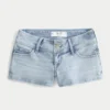 Ultra Low-Rise Light Wash Shortie Shorts Ultra Low-Rise Light Wash Shortie Shorts