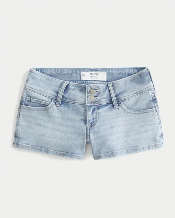 Ultra Low-Rise Light Wash Shortie Shorts Ultra Low-Rise Light Wash Shortie Shorts