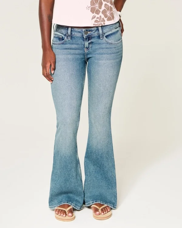 Ultra Low-Rise Medium Wash Flare Jeans Ultra Low-Rise Medium Wash Flare Jeans