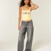 Ultra Low-Rise Mini Waistband Grey Baggy Jeans Ultra Low-Rise Mini Waistband Grey Baggy Jeans