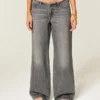 Ultra Low-Rise Mini Waistband Grey Baggy Jeans Ultra Low-Rise Mini Waistband Grey Baggy Jeans