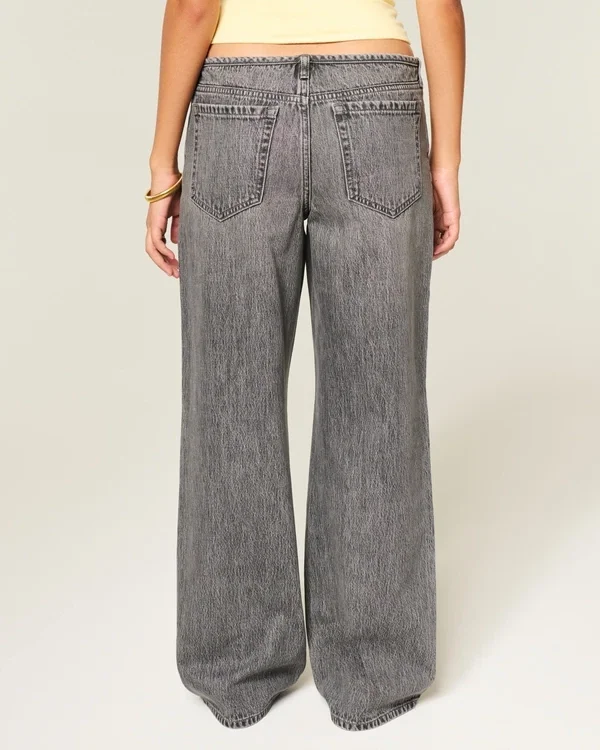 Ultra Low-Rise Mini Waistband Grey Baggy Jeans Ultra Low-Rise Mini Waistband Grey Baggy Jeans