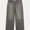 Ultra Low-Rise Mini Waistband Grey Baggy Jeans Ultra Low-Rise Mini Waistband Grey Baggy Jeans