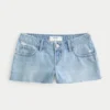 Ultra Low-Rise Ripped Medium Wash Mini Denim Shorts Ultra Low-Rise Ripped Medium Wash Mini Denim Shorts