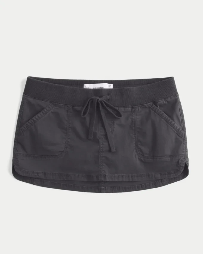 Ultra Low-Rise Twill Micro Mini Skort