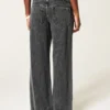 Ultra Low-Rise Washed Black Buckle Back Baggy Jeans Ultra Low-Rise Washed Black Buckle Back Baggy Jeans
