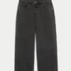 Ultra Low-Rise Washed Black Buckle Back Baggy Jeans Ultra Low-Rise Washed Black Buckle Back Baggy Jeans