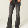 Ultra Low-Rise Washed Black Flare Jeans Ultra Low-Rise Washed Black Flare Jeans