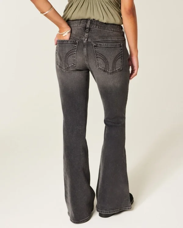 Ultra Low-Rise Washed Black Flare Jeans Ultra Low-Rise Washed Black Flare Jeans