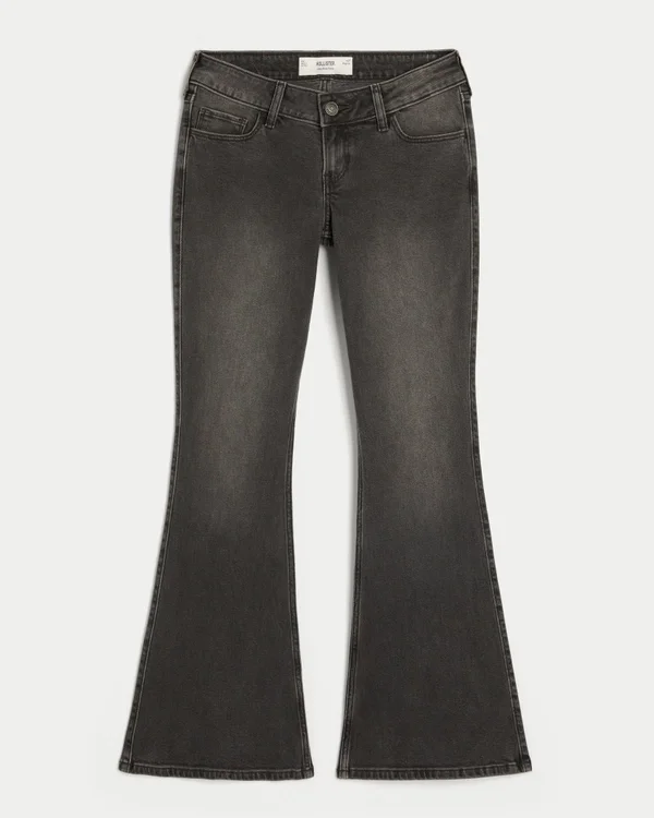 Ultra Low-Rise Washed Black Flare Jeans Ultra Low-Rise Washed Black Flare Jeans