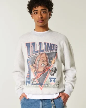 University of Illinois Fighting Illini Graphic Crew Sweatshirt