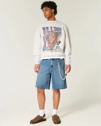 University of Illinois Fighting Illini Graphic Crew Sweatshirt