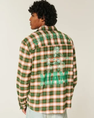 University of Miami Hurricanes Graphic Flannel Shirt