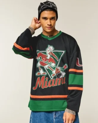 University of Miami Hurricanes Graphic Hockey Jersey