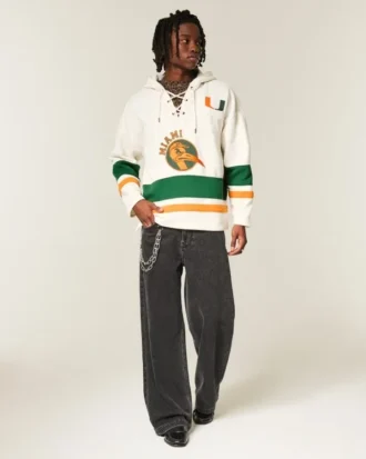 University of Miami Hurricanes Graphic Hockey Jersey Hoodie University of Miami Hurricanes Graphic Hockey Jersey Hoodie